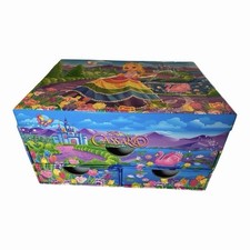 90s Vintage Lisa Frank Princess Cassara Cardboard Multi Drawer Jewelry Box