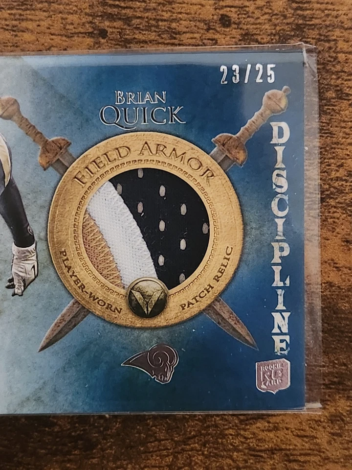 2012 Topps Valor Brian Quick Field Armor Patches /25 #FAP-BQ RC Rams NFL - Image 4 of 4