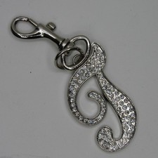 Rhinestone Initial 'T' Keychain Bag Charm