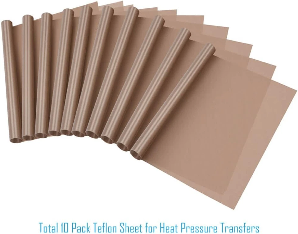 10 Pack Non-Stick PTFE Teflon Sheets 16x24 Heat Resistant Craft Mats for Heat Pr - Image 3 of 4