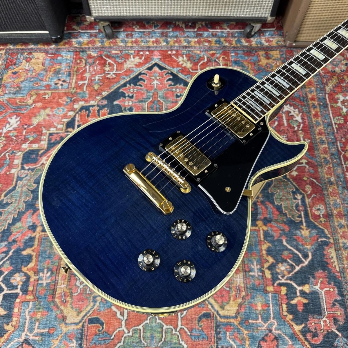 Greco Les Paul Custom Blue Flame Model EGC68- 700 Mint Collection