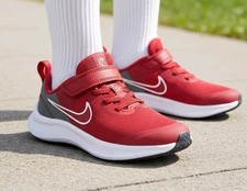 Nike Star Runner 3 PSV Youth Shoes University Red/Grey Size 2.5Y, DA2777-607