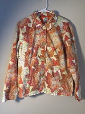 Chicos Size 3 Size 16 Orange Yellow Blazer With Ladybug Motif Sequins EUC