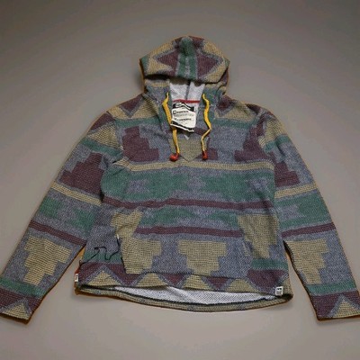 hb super HoodieBuddie Multicolor Knit Aztec Hoodie Headphones Men's L Pullover
