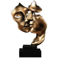 Deko Skulptur Wohnzimmer Modern Harz Abstrakt Figur Gold Wasserdicht 27X11X15Cm