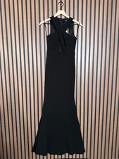 New Fashion Nova Dress Small Womens Black Issa Queen Cross Front Maxi Formal