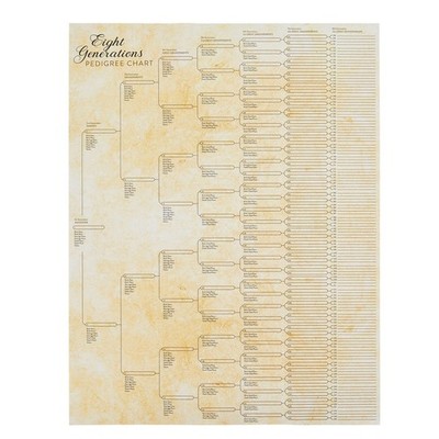 15 Pack Family Tree Charts to Fill in - Blank 8 Generation Genealogy Poster for
