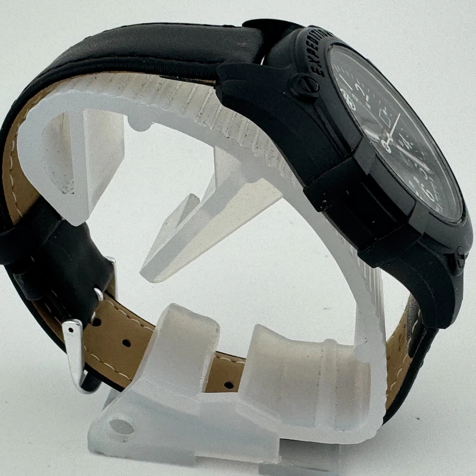 Timex Expedition Reloj Militar Cuarzo Hombre 100m Cuero Negro Analógico Batería Nueva Foto 3 de 4