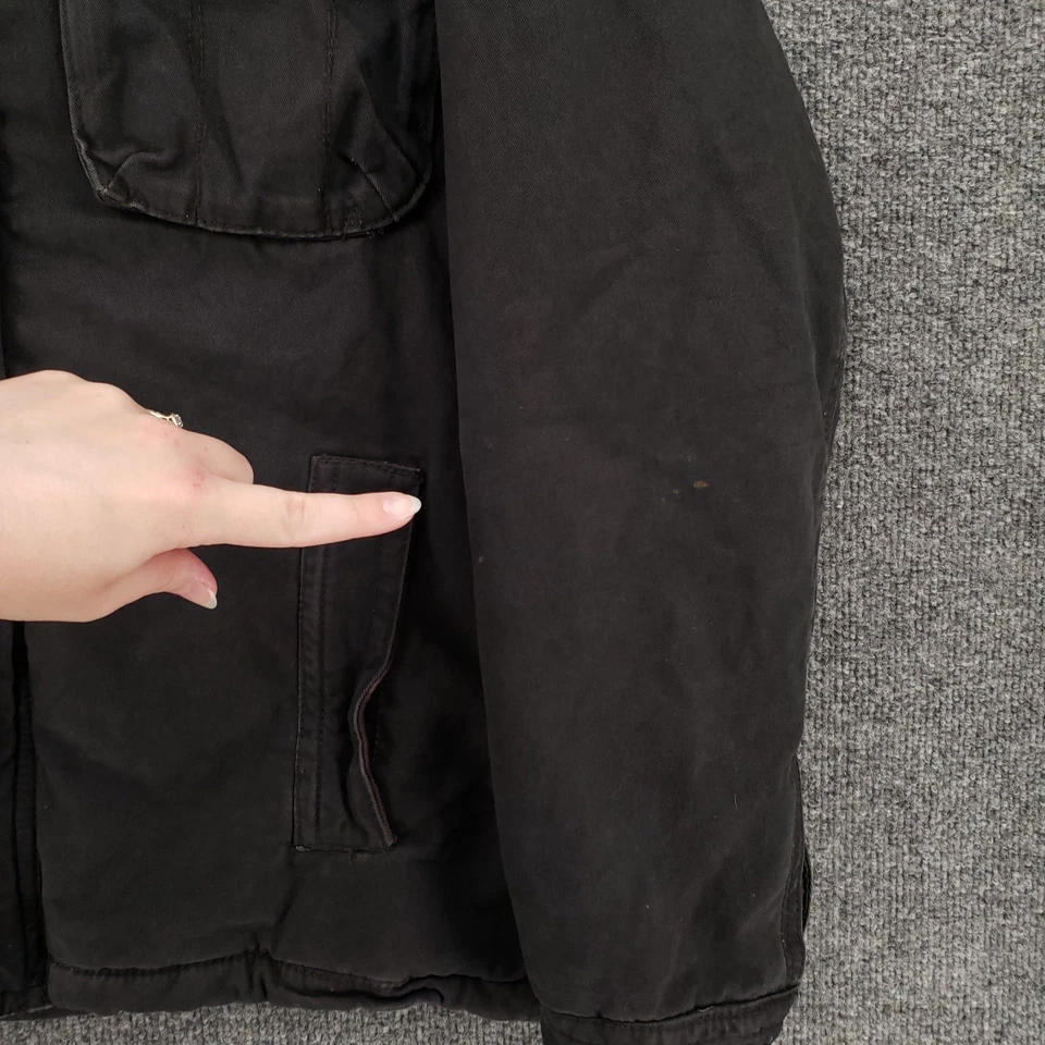 Куртка мужская American Eagle L большая черная военная полевая стеганая на молнии с капюшоном - Изображение 4 из 4