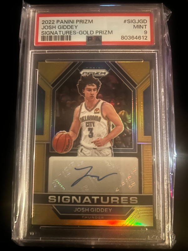 2022 Panini Prizm Josh Giddey Signatures Gold Prism 4 /10 PSA Mint 9
