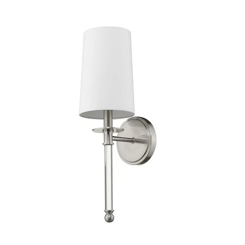 Z-LITE 808-1S-BN Mila 1 Light Wall Sconce, Brushed Nickel & White - Picture 6 of 8