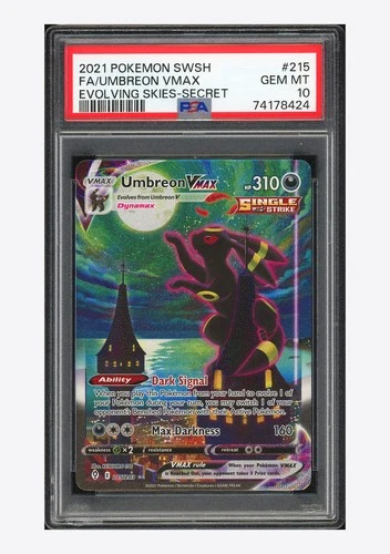 Pokemon PSA 10 Umbreon VMAX Secret Rare 2021 215/203 Evolving Skies English