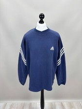 Mens vintage sweatshirt Adidas Size L Color Blue Duties Paid USA 