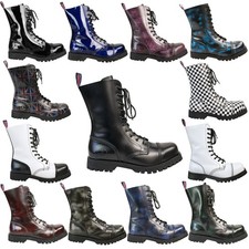 Alpha Rangers 10-loch Boot Festival Army Gothic Leder Springerstiefel Stahlkappe