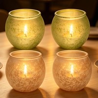 Teelichthalter Glas 4Er Set Bernstein Elegant FüR Votivkerzen Tischdeko 4 StüCk