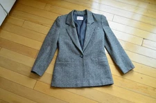 Pendleton Vintage Gray Wool Herringbone Preppy Academia Blazer Jacket Size 2