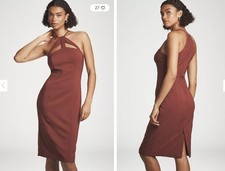 Anthropologie Halter Cutout Slim Midi, Cherrywood - LARGE - BNWT - RRP £148