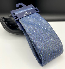 STAFFORD Men's Neck Tie  Blue  Green  Micro Dot  NEW MSRP: 34.