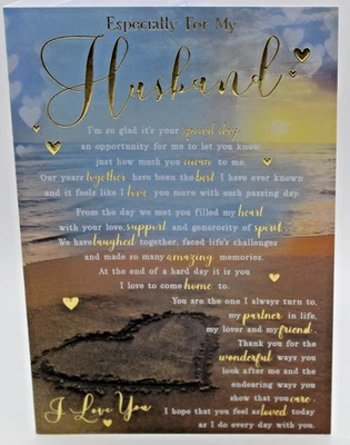 KINGFISHER HUSBAND BIRTHDAY CARD with Love - Large 9x6" Very good Quality - Free p&p