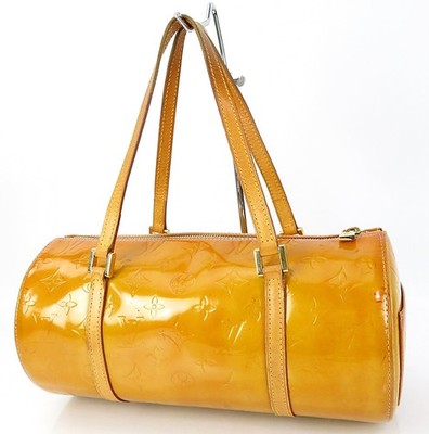 Auth LOUIS VUITTON Bedford Beige (Orange) Vernis Leather Hand Bag Purse #64196