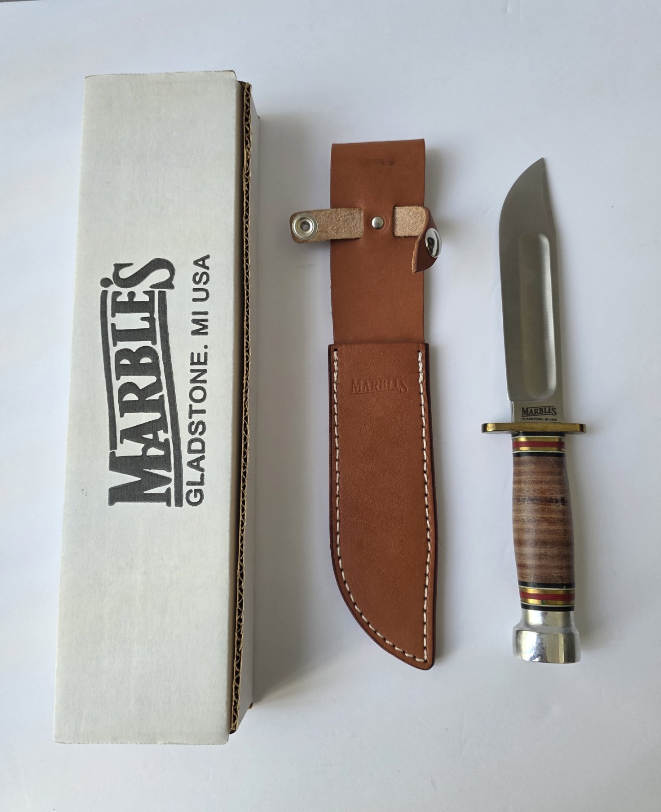 Marble's Knives Ideal 120th Anniversary MR443 , Fixed Blade, Stacked Handle