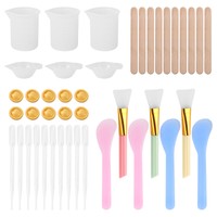 43PCS Resin Mixing Tool Kit - Silikon-Messbecher FüR Epoxidharz-Silikon-Mis2346