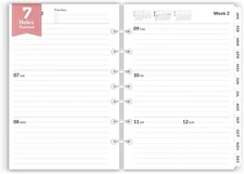 2025 Weekly & Monthly Planner Refills, July 2025 - A5 (7-Hole Punched), White 