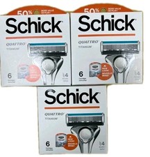 Schick Quattro Titanium Razor Blade Refills 6 Ct Lot of 3 - 18 Cartridges