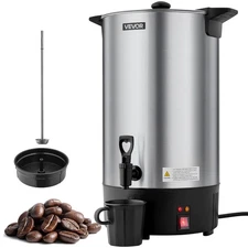 VEVOR Commercial Coffee Urn 100 Cup Hot Beverage Dispenser 15 L Stainless Steel