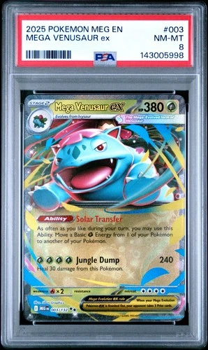 2025 POKEMON MEG EN-MEGA EVOLUTION #003 MEGA VENUSAUR EX PSA 8