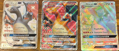 Pokémon Glurak GX 3 Karten Lot Promo SM60 150/147 SV49 Deutsch Holo