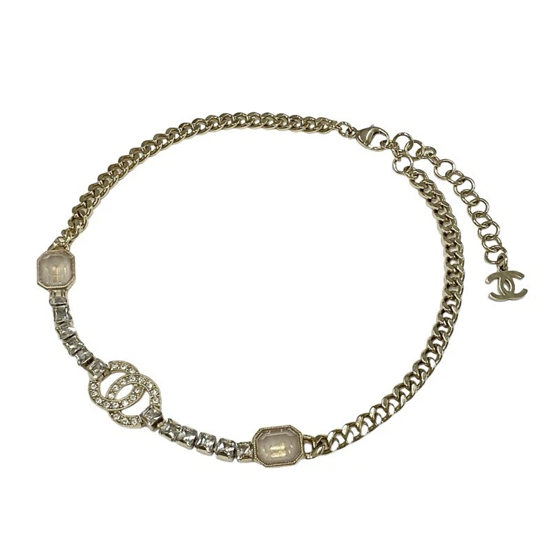 CHANEL Collana Ciondolo Girocollo Oro Marca Coco Catena Strass