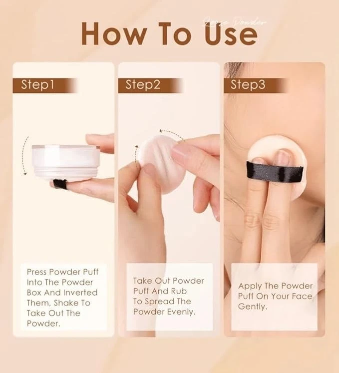 Long-Lasting Oil Control Loose Face Powder - Translucent, Shine-Free, Matte Fini - Bild 3 von 4