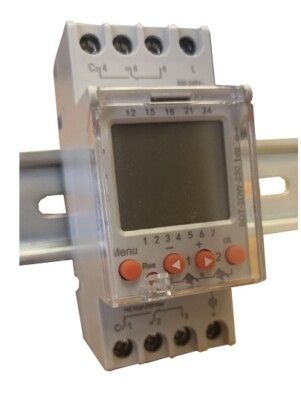 DIN SCHIENEN DIGITALE TIMER DAIL/WÖCHENTLICH 2 KANÄLE 230VAC 16A