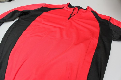 Herren Catmandoo Stretch Golf Basis/Mittelschicht 1/4 Reißverschluss rot + schwarz S M L XL XXL - Bild 2 von 2