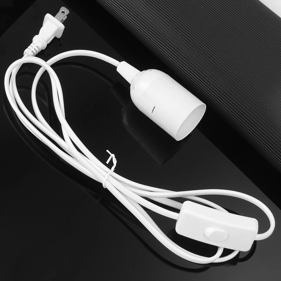 E26/E27 Bulb Socket Extension Hanging Pendant Light Lamp Cord Cable Switch 1.8M - Image 2 of 4