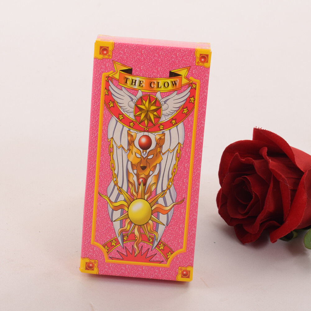 Cute The Clow Pattern Pink Tarot Cards Deck Set Anime Cards