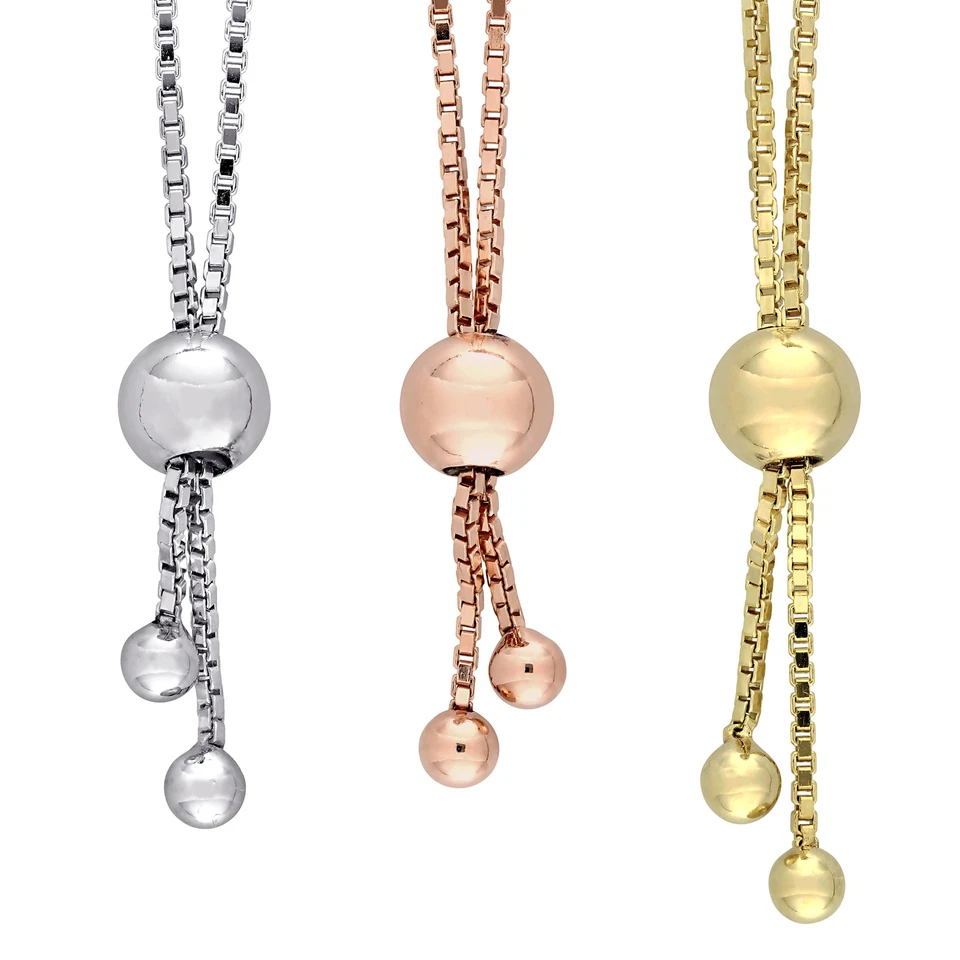 Juego de brazalete Amour blanco rosa y amarillo enchapado en plata de ley diamante eslabón en S Foto 2 de 4