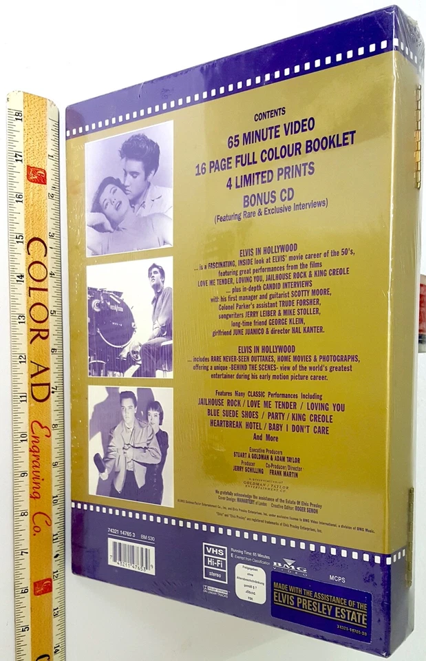 ELVIS IN HOLLYWOOD '50's VHS HiFi Stereo Bonus CD 16pg Booklet 4 Color Prints SS - Image 2 of 4