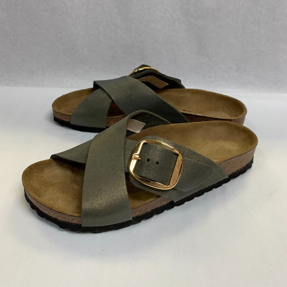 Birkenstock New w/ Box Siena Big Buckle Washed Metallic
