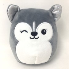 Squishmallow Heidi the Winking Husky 5" Dog Plush Kellytoy Gray White