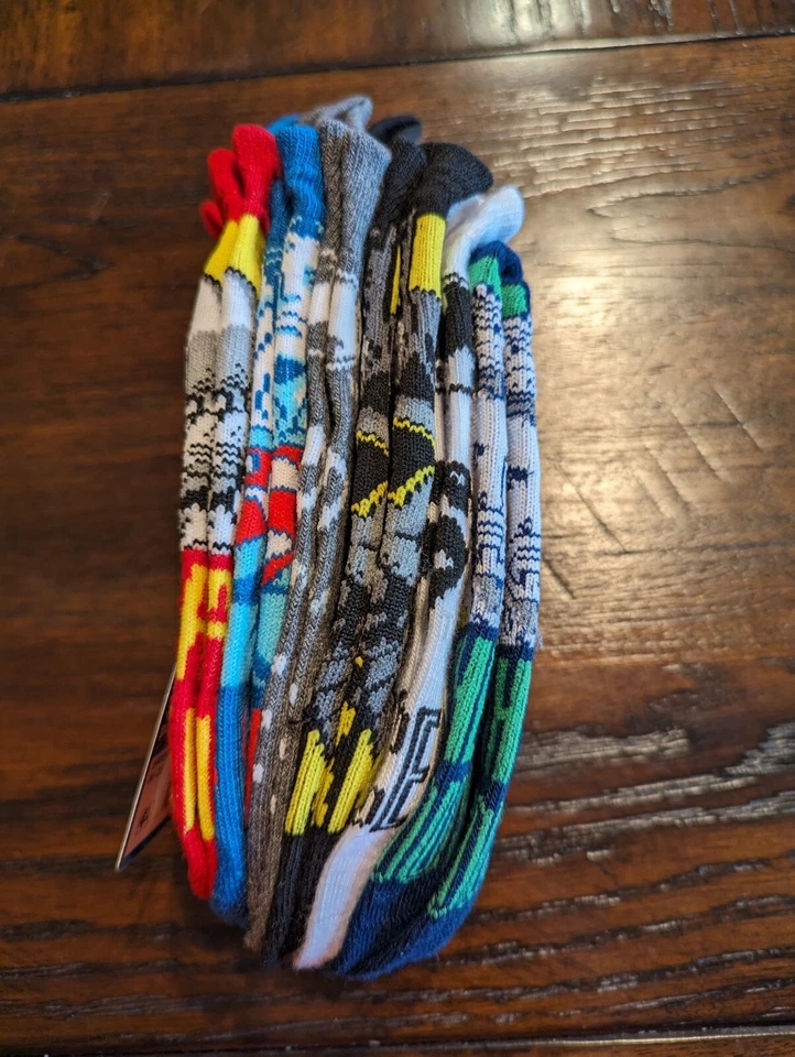 Par de calcetines DC Comics No Show 6 unidades niños jóvenes L/G (3-9) Foto 3 de 4