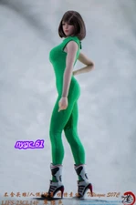 1:6 Green Sleeveless Tight Bodysuit Clothes Fit 12'' Female PH Figure body Toy