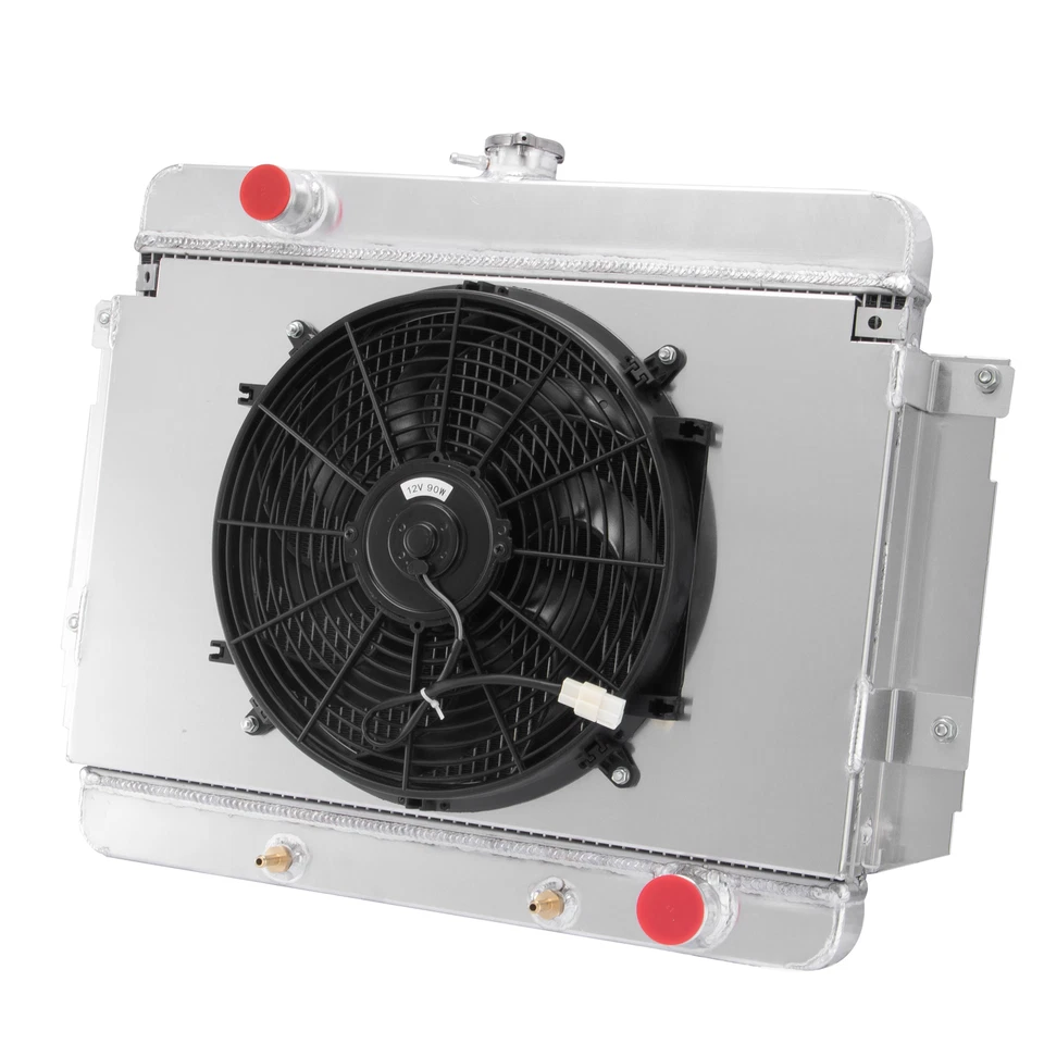 3-ROW Radiator+Shroud Fan FIT 69-70 Chevy Impala/Caprice/Bel Air Kingswood CC345 Foto 3 de 4