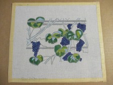 Bees Knees Handpainted Needlepoint Canvas Grapes on Vine Vineyard