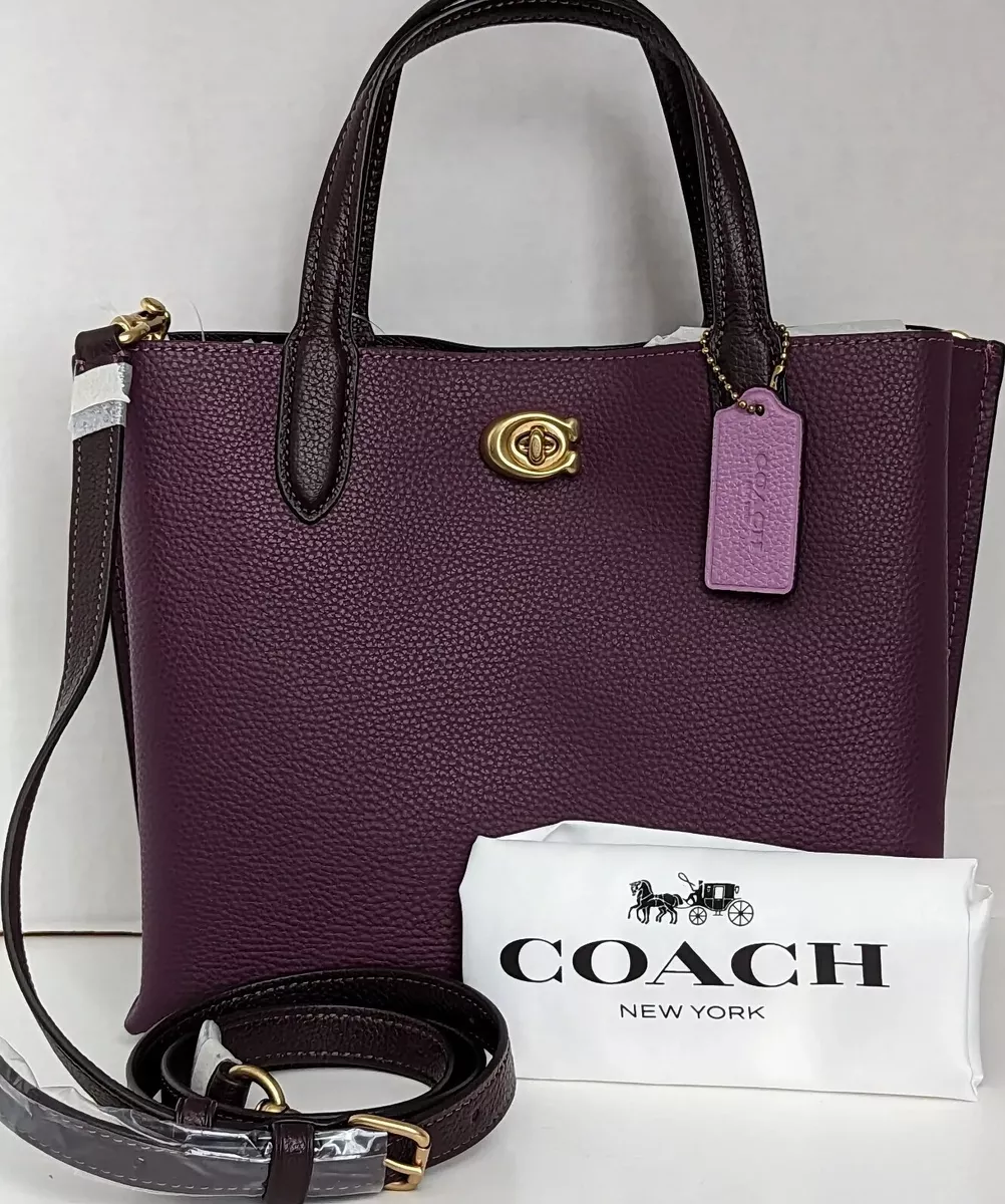 Purple coach tote bag clearance