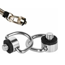 2x Stainless Steel D Ring Screw Hinged Holder 1/4"-20 for Tripod DSLR Wrist C314