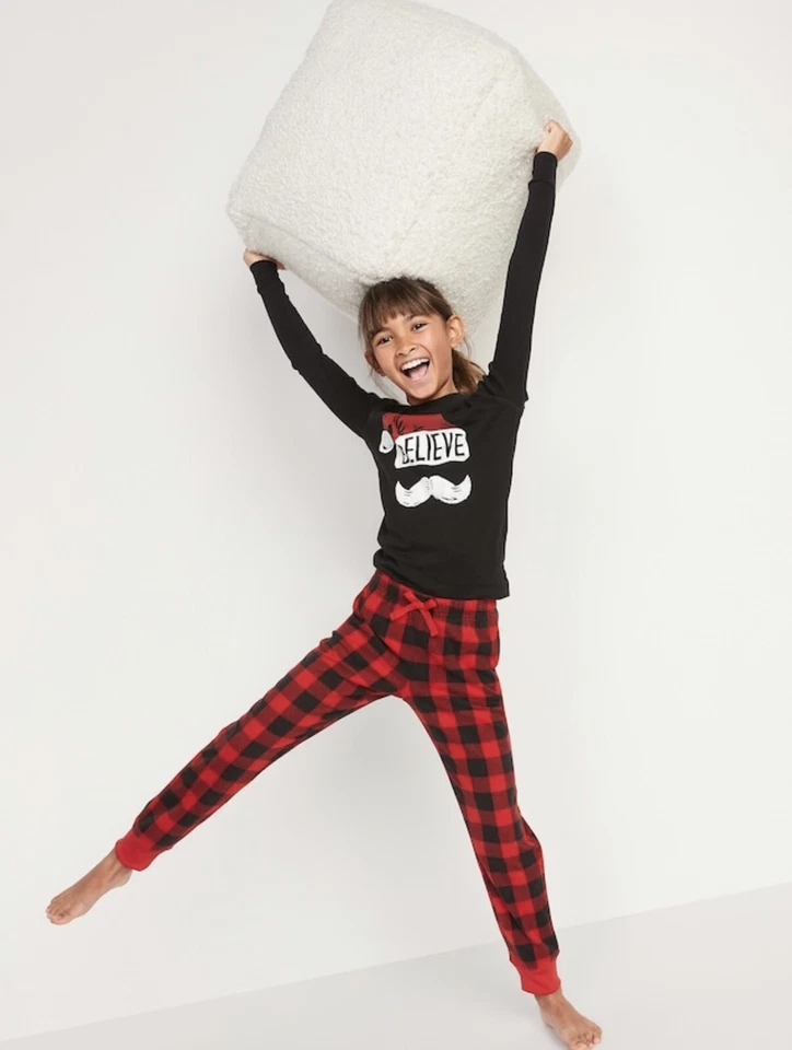 Pantalones de pijama de micro polar a cuadros rojos talla XS (5) azul marino antiguo para niños niñas nuevos con etiquetas Foto 2 de 4