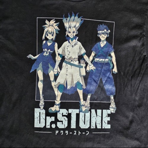 Dr Stone T-shirt Mens XL Black Senku Ishigami Kohaku Chrome Anime Manga Tee - Picture 2 of 8