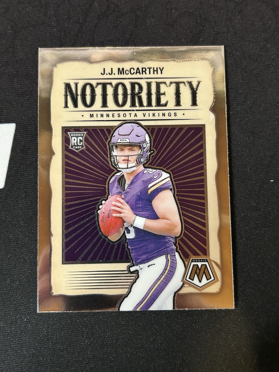 21年目のヨーロッパ21カ国完全制覇 DVDサイン付き & ダ・ヴィンチ セット 2024 Panini Mosaic Notoriety #21 JJ McCarthy - Minnesota Vikings